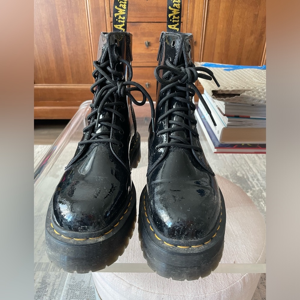 Dr Martens Jadon Platform Boot Black Patent